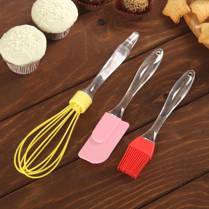 Набор д/выпечки “Лед” 3 пр: лопатка, кисть, венчик