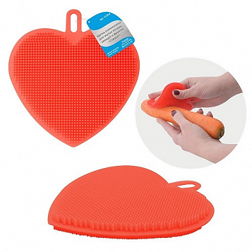 Щетка силикон. д/мытья посуды, овощей и фруктов Серце VL58-8