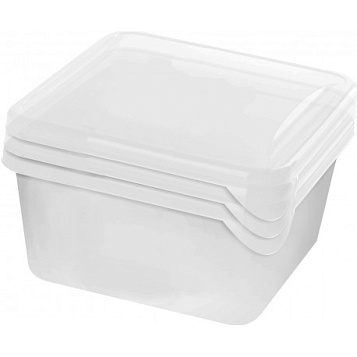Набор контейнеров 3 шт 0,75 л для заморозки продуктов lucky friday "frozen" квадратные про