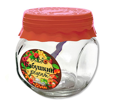 Банка д/хран.стекл.200млс силик.крыш.+ложка бабушкин рецепт