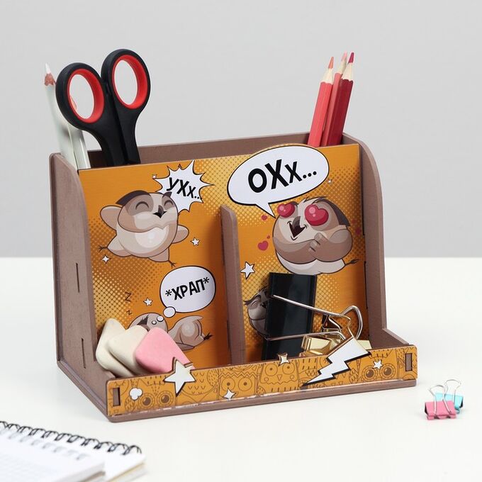 Органайзер с местом под телефон “Совы” 17,5х12,3х12 см