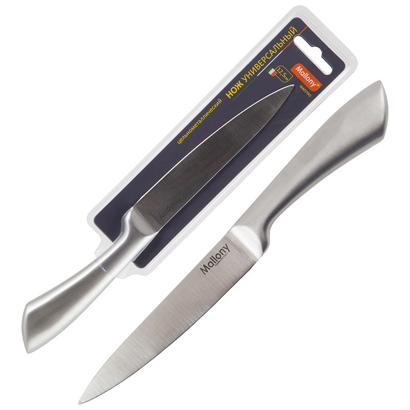 Нож Mallony MAESTRO, лезвие 12,5 см, цельнометаллич.
