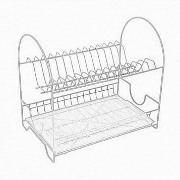Сушилка для посуды с поддоном Люкс хром 380*240*350