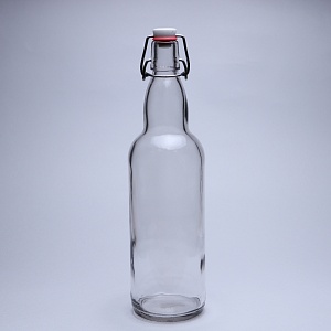 Бутылка Бугельная 1л Прозрачная с пробкой