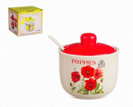 Сахарница 320 мл с ложкой Мак