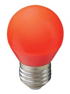 Лампа св/д Ecola шар G45 E27 5W Красный 617388