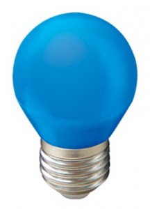 Лампа св/д Ecola шар G45 E27 5W Синяя 617386