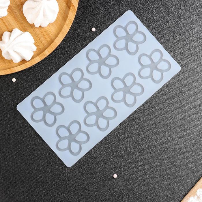 Коврик д/айсинга “Цветочки” 8 ячеек, 21х11х0,3см